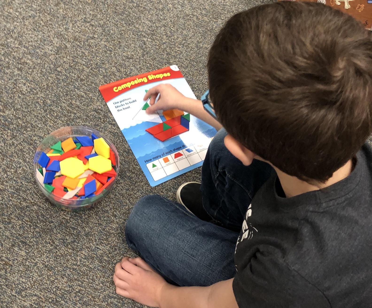 Liam Tunstall composes shapes using the new pattern blocks