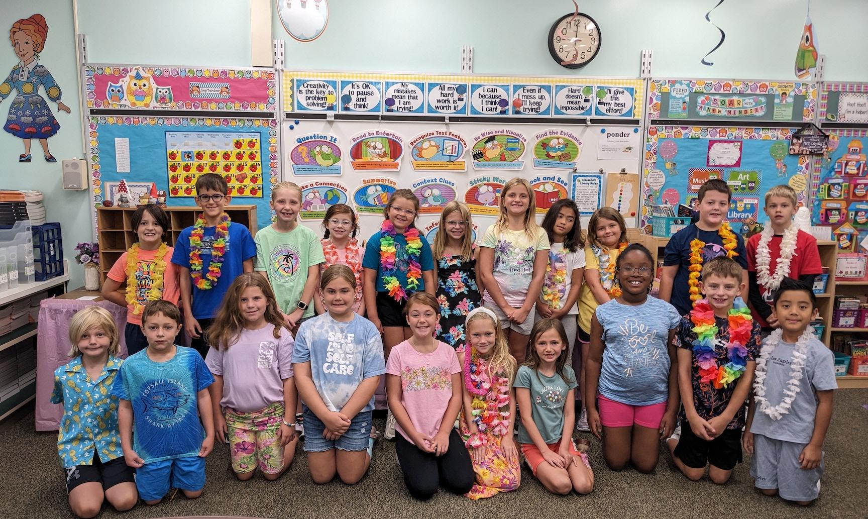 Mrs. Leydig’s 3rd-graders celebrated ‘Tropical Tuesday’ at Harrison Park