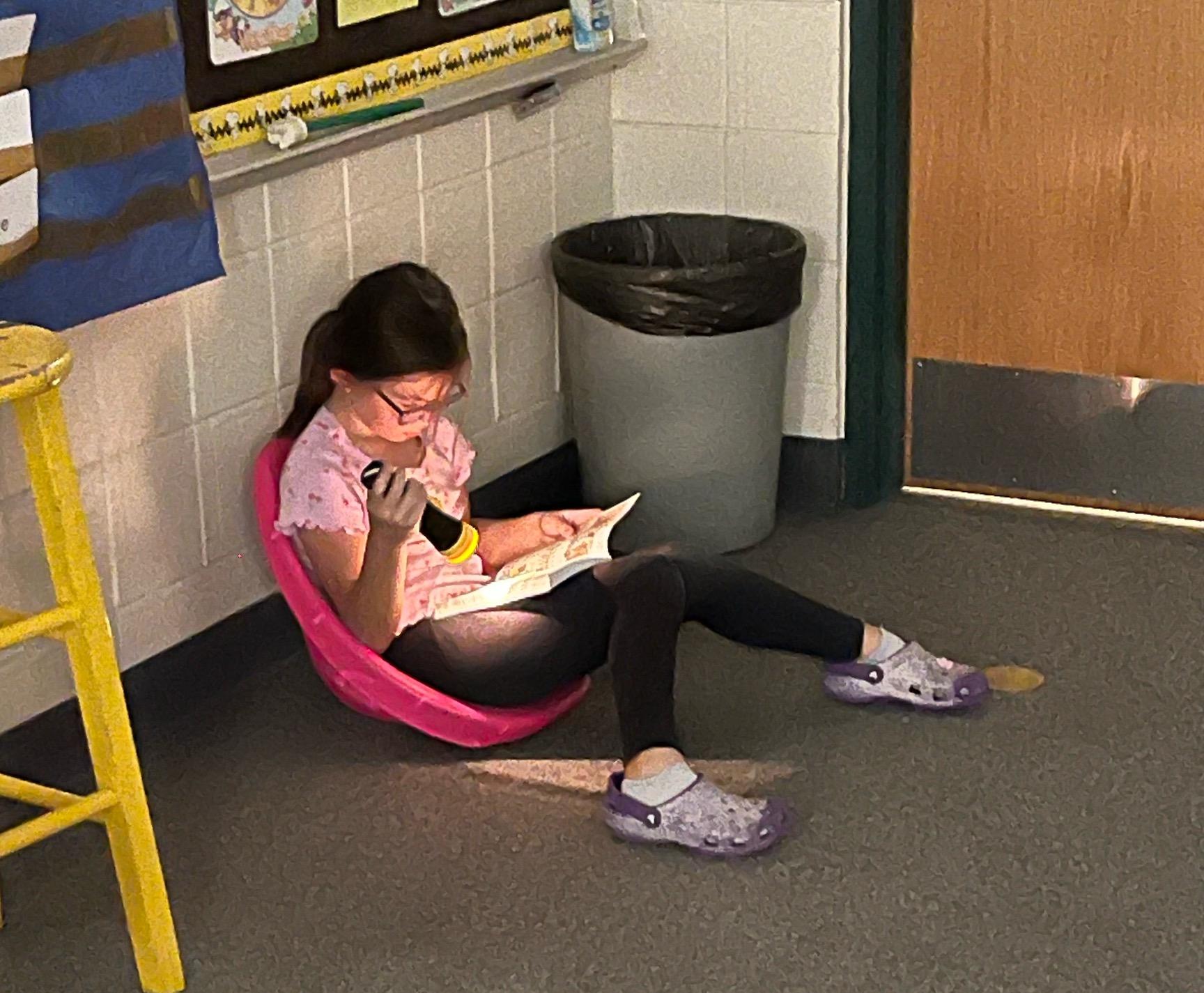 Addy Novak finds a good book and a comfortable reading spot