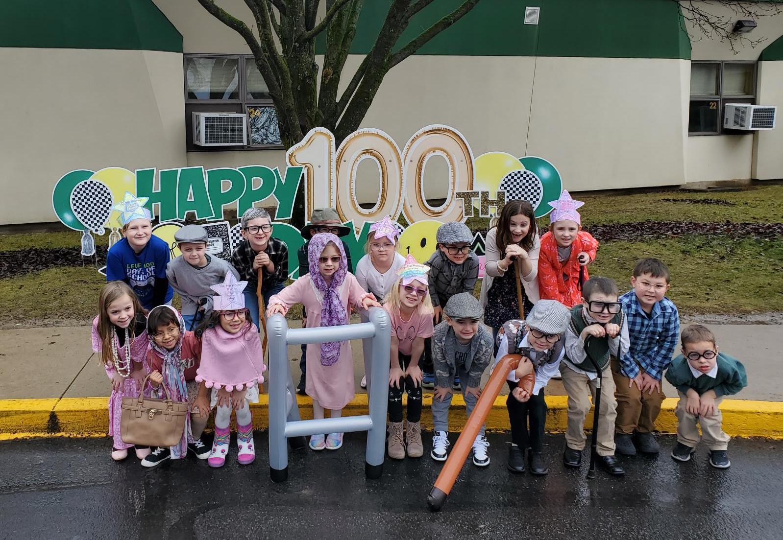 Mrs. Phetsomphou’s first-grade class at Sunrise dressed as 100-year-olds